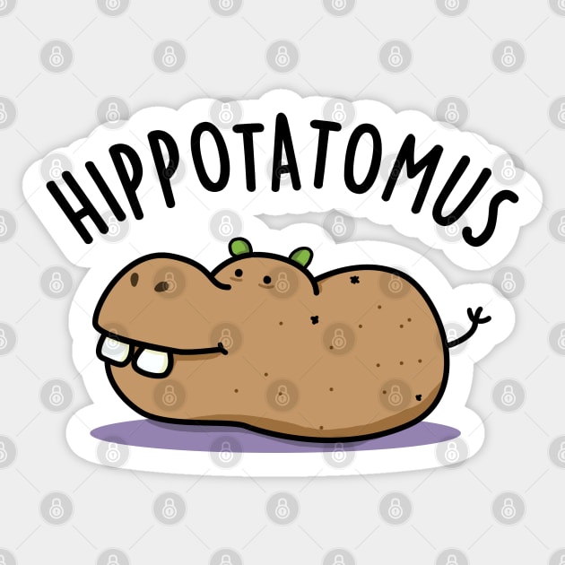 Hip-potato-mus Cute Hippo Pun Sticker by punnybone